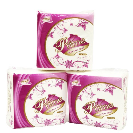 COMBO 4 GÓI GIẤY ĂN PRIME GIẤY VUÔNG KHỔ cm - MÀNG TÍM