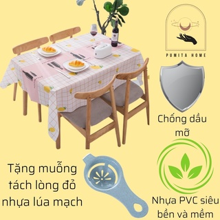 Khăn Trải Bàn Caro Vintage Hàn Quốc Chống Thấm Nước Không Phai Trang Trí Bàn Ăn Cao Cấp PUMITA