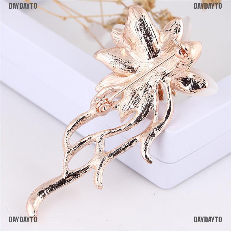 Ghim Cài Áo Hình Hoa Đính Đá Opal Pha Lê Cho Nữ