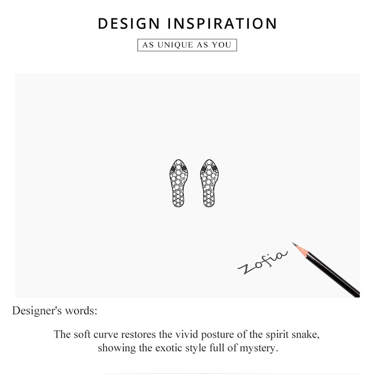 Bông tai Bamoer SCE922 bằng bạc 925 thiết kế hình rắn sang trọng cho nữ