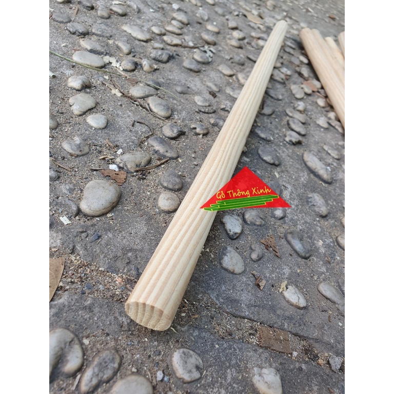 Thanh gỗ tròn phi 2cm dài 60cm bằng gỗ thông láng mịn đẹp phù hợp trang trí,cây treo quầ áo,chế cháo vật dụng trong nhà