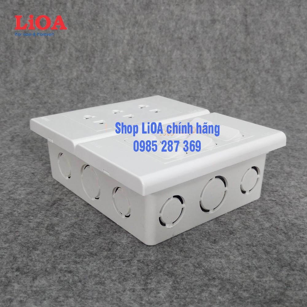 Combo ổ cắm điện ba 2 chấu LiOA 16A 3520W + 6 công tắc điện - Lắp âm tường