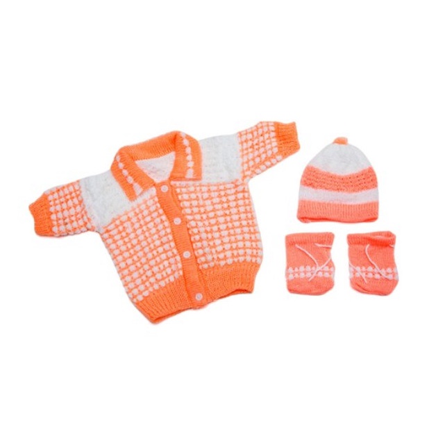 Set 1 Bộ áo len bắp kèm bao chân,nón cho bé dưới 5Kg