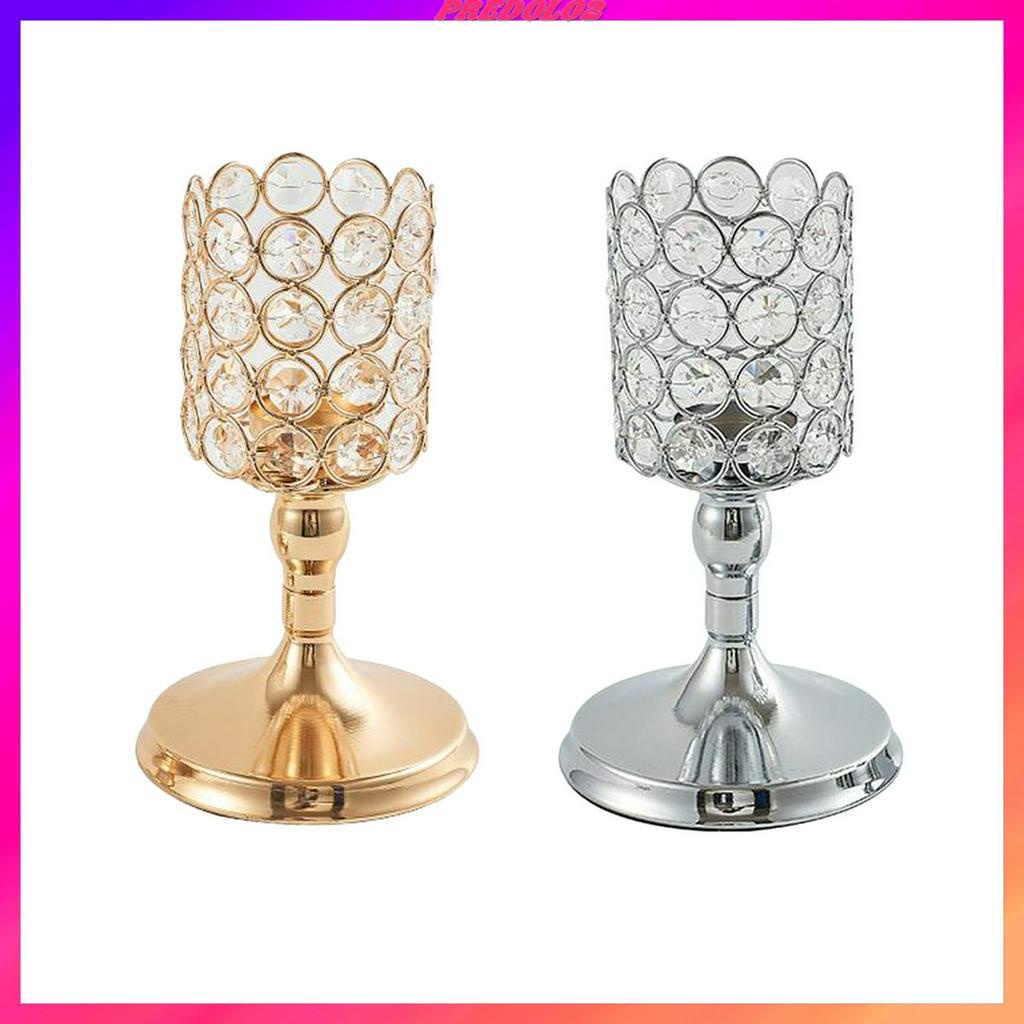 Crystal Tealight Candle Holders Wedding Table Centerpiece Home Decor Gold