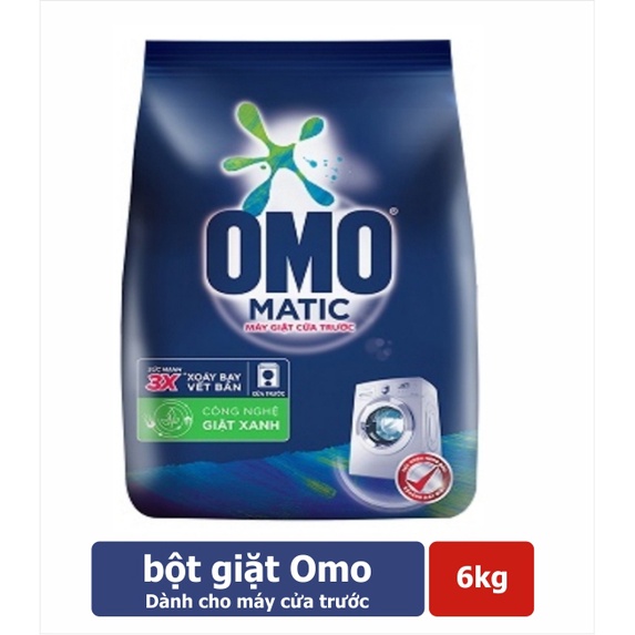 [Hỏa Tốc] Bột giặt Omo ÍT BỌT CHO MÁY CỬA TRƯỚC sạch khử mùi trọng lượng 3kg và 6kg