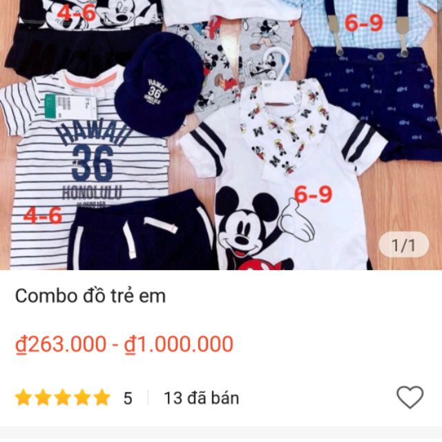 Set bộ quần áo cho bé