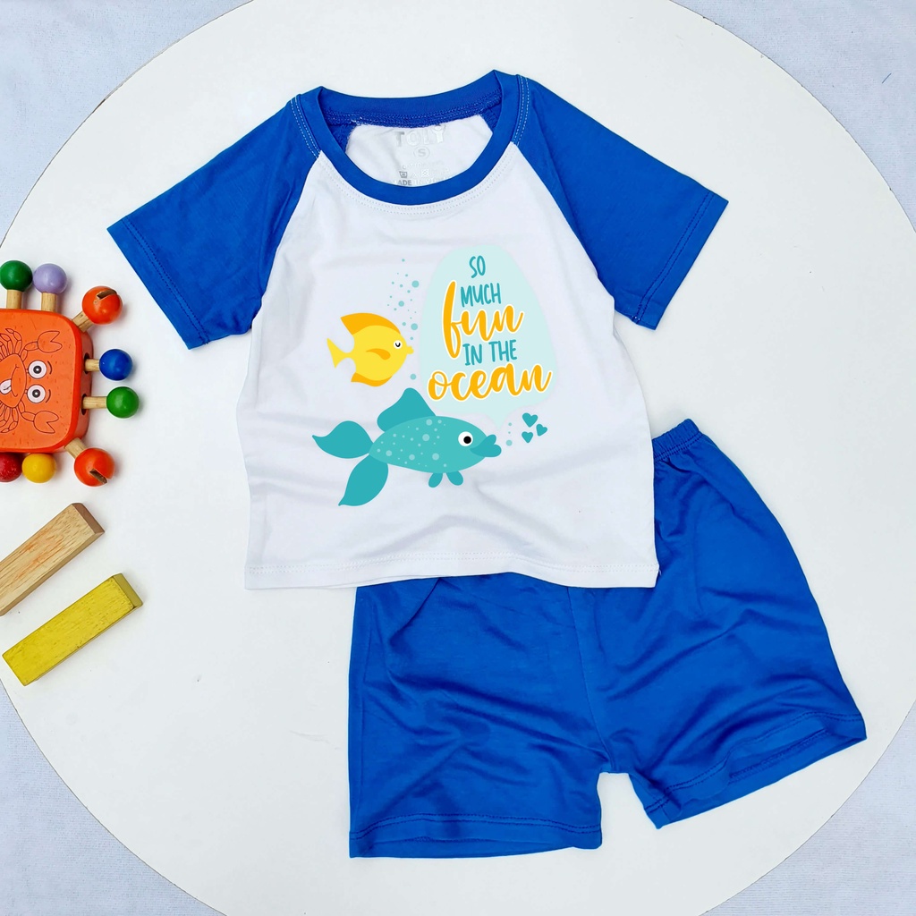 Bộ Quần Áo Bé Trai Toli Chất Liệu Cotton Mềm Mịn, Thoáng Mát, 3 Màu Cực Đáng Yêu 4-16kg