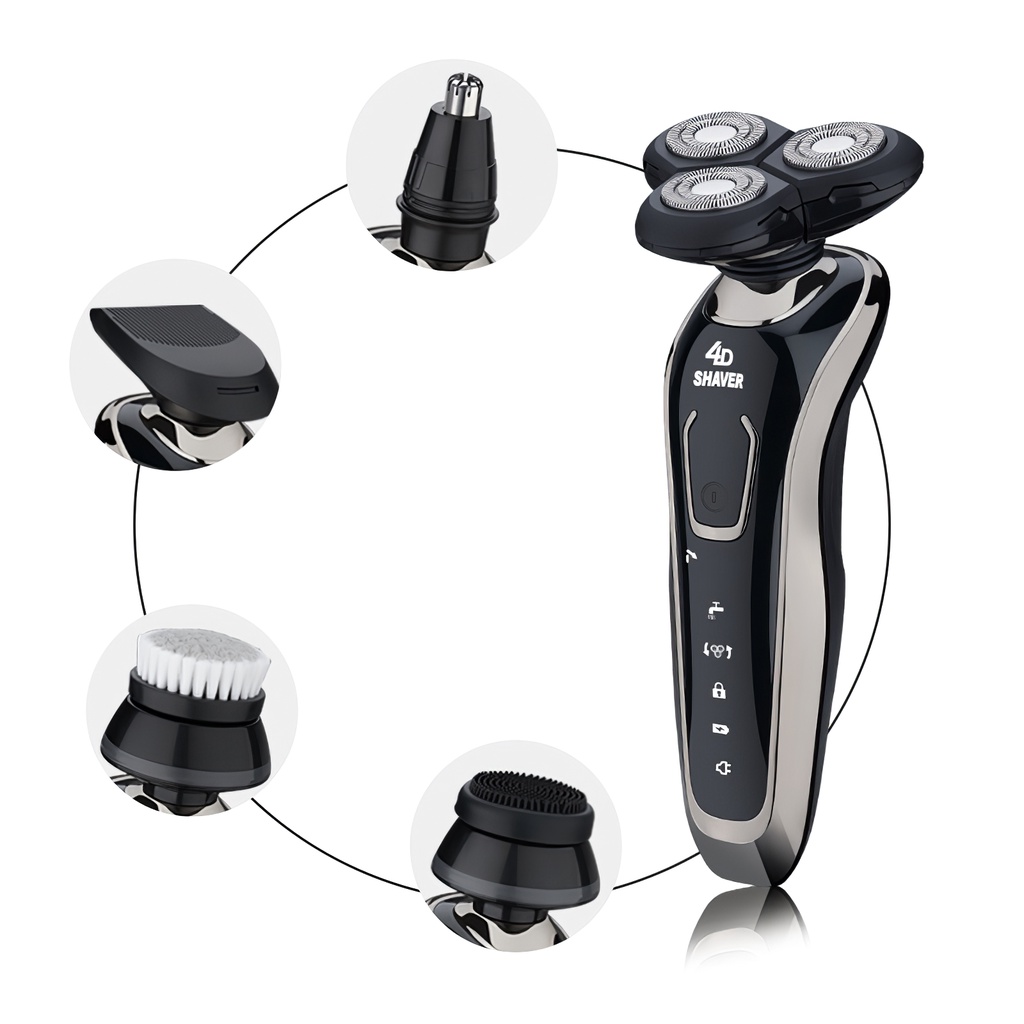 Máy cạo râu đa năng 3 lưỡi kép SHANEN, cạo sạch, êm, sạc pin nhanh, chống nước, SHANEN OFFICIAL
