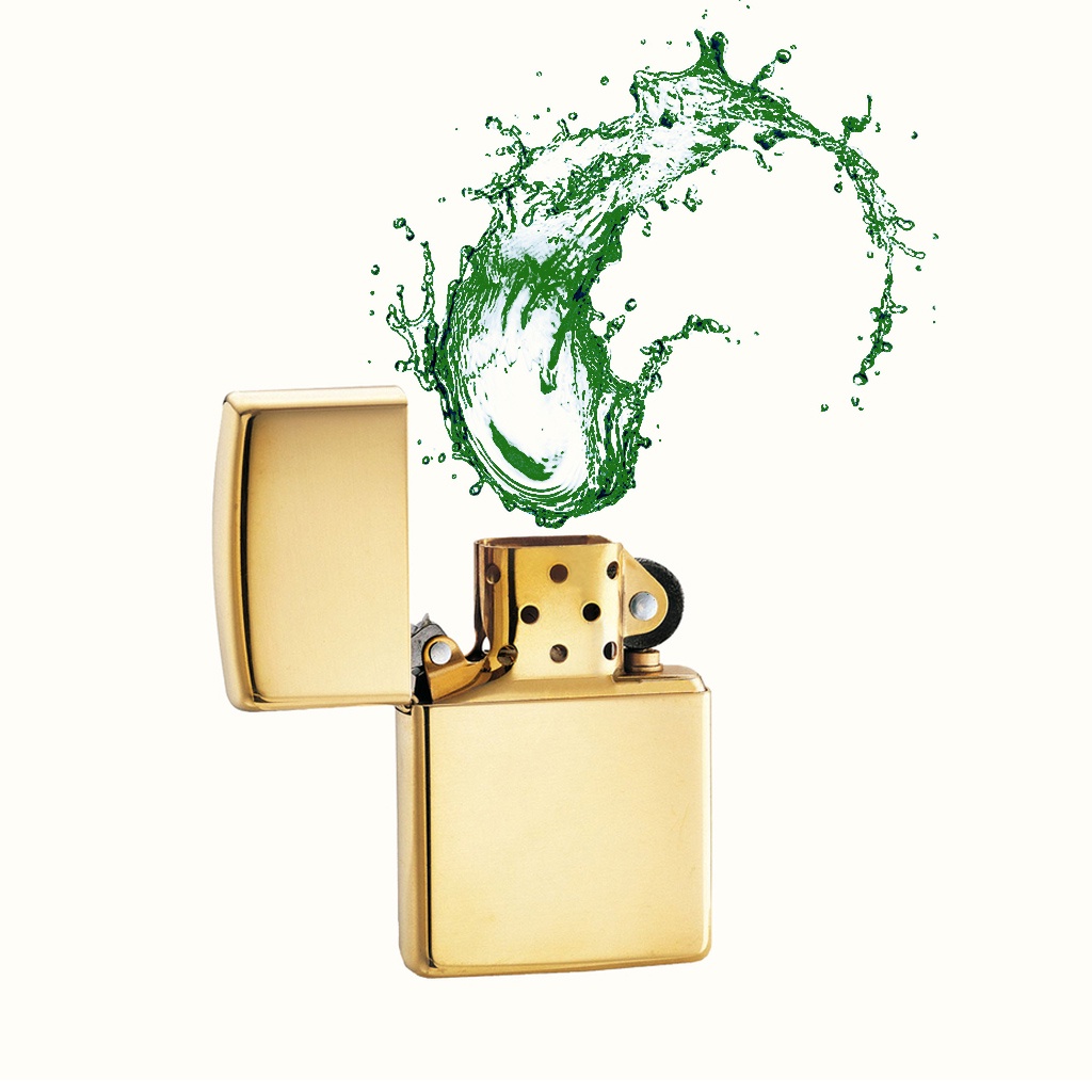 Bật zippo gold, hộp quẹt lõi vàng vỏ dày khắc 555 High Polished Brass- KenZ