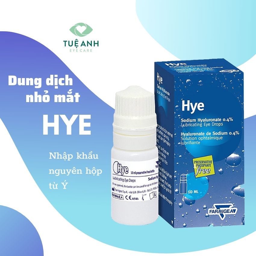 Nước mắt nhân tạo HYE 0.4%, lọ 10ml sử dụng công nghệ van một chiều Dung dịch làm ẩm và bôi trơn mắt, làm dịu khô mắt