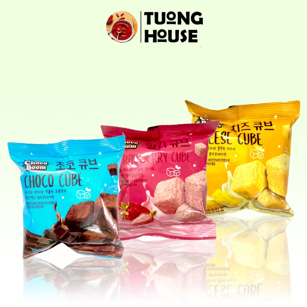 Bánh kẹo Cube Hàn Quốc sôcôla/ dâu tây/ phô mai bịch 60g