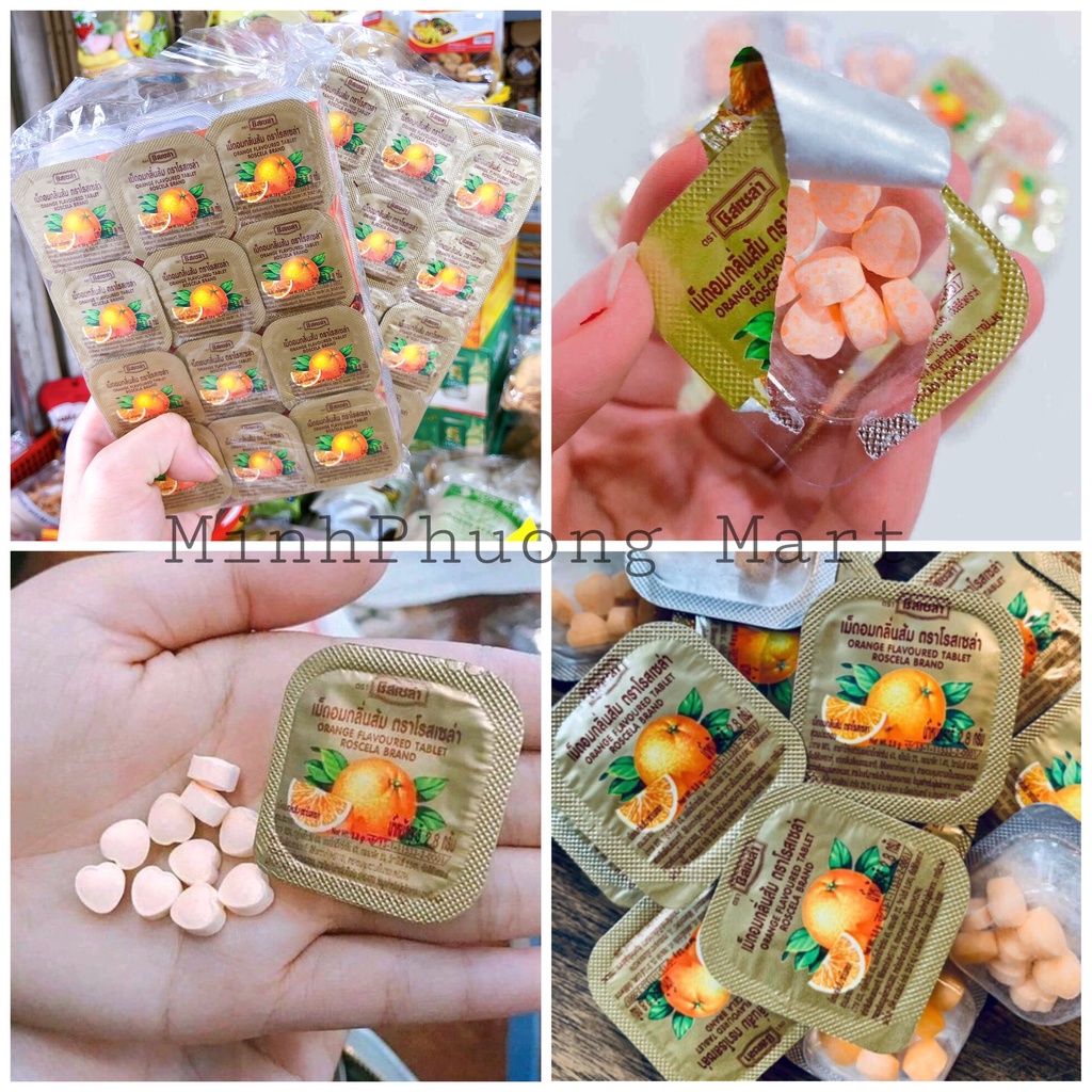 Kẹo ngậm C vỉ 24 hộp Thái Lan vitamin C hình trái tim siêu dễ thương
