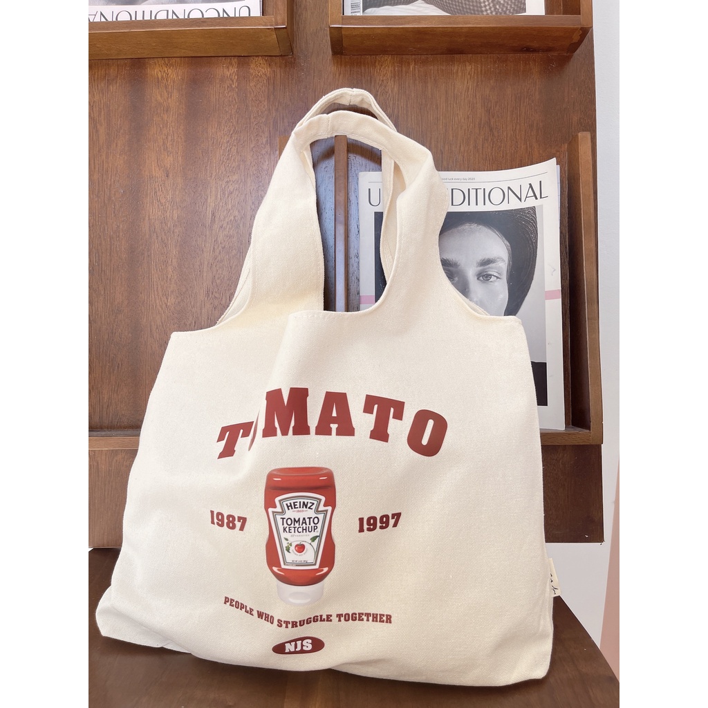 Túi vải tote canvas đeo vai đi học đi làm thời trang cá tính KayLee KT 30x45x7cm - PL03