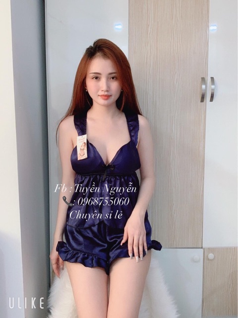 [SALE 30%] Đồ ngủ sexy lụa vai cánh tiên có mút | BigBuy360 - bigbuy360.vn