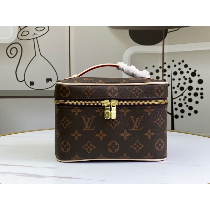 Túi xách dáng cốp/ túi đựng mĩ phẩm cho nữ size lớn Louis Vuitton LV da thật cao cấp