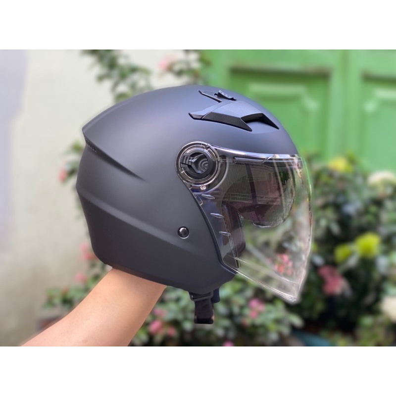 MŨ BẢO HIỂM 3/4 2 KÍNH ROYAL M268 ĐEN NHÁM, TẶNG BỘ LOGO KYT và bảo hành 12 tháng