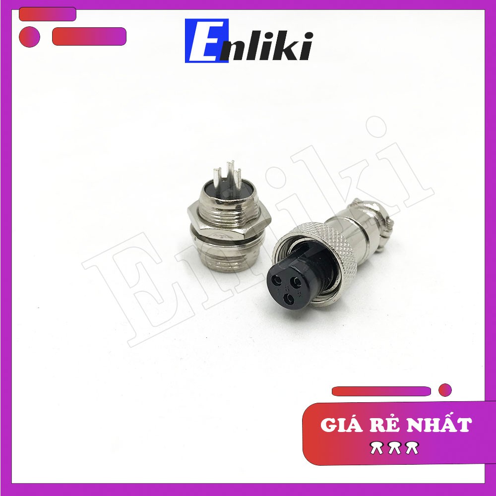 Cặp Giắc GX12-3P 3 Chân (Đực + Cái)