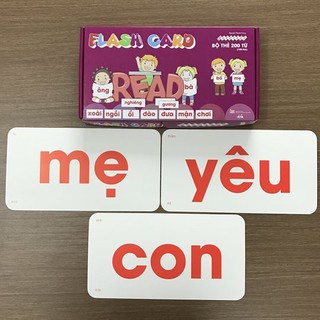 Bộ thẻ học thông minh Glenn Doman Flash card tiếng Việt 200 từ đơn