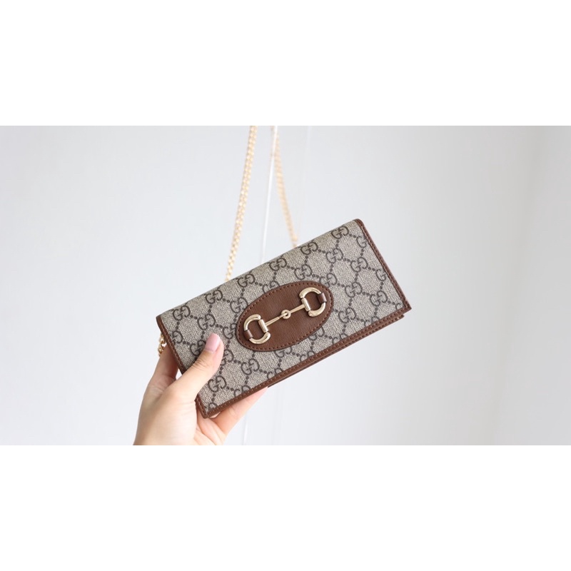Ví clutch Gucci 3 màu mới dáng đẹp kèm dây đeo chéo size 19cm