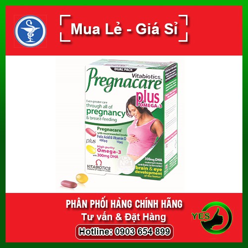 Vitabiotics Pregnacare Plus Omega-3 Hộp 56 Viên - Bổ Sung Vitamin và Khoáng Chất Thiết Yếu Cho Thai Kì