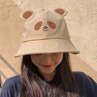 Nón Tai Bèo Chống Nắng Họa Tiết Tai Gấu Dễ Thương Cho Nữ