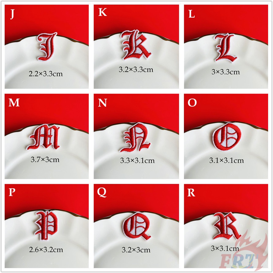 ✿ Miếng Dán Ủi Thêu Chữ Cái Tiếng Anh Mini Series Q-2 (Màu Đỏ) ✿ 1 Sticker Ủi Thêu Hình Huy Hiệu