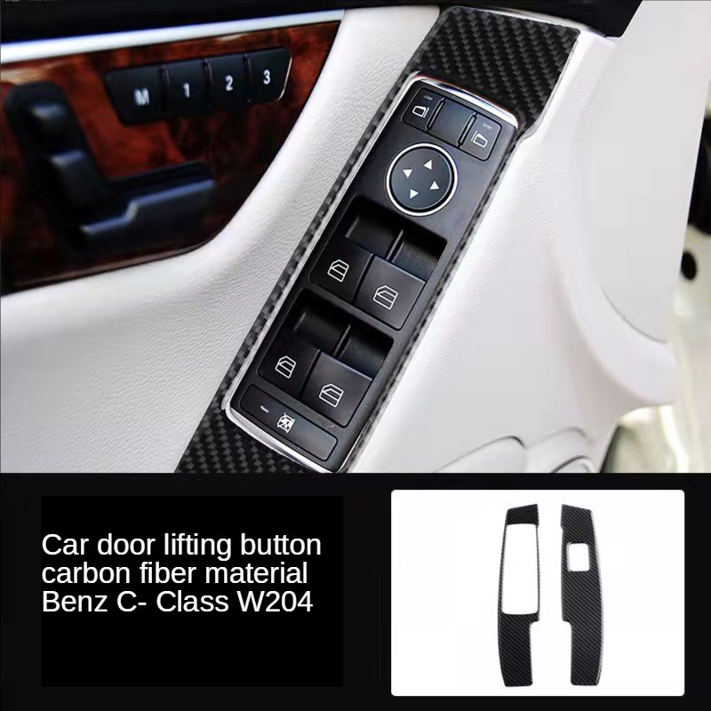 Mercedes W204 Miếng dán trang trí đèn pha xe hơi bằng sợi carbon cho Benz Class C