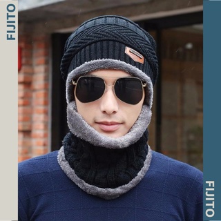Mũ len nam nữ có thể làm khăn quàng cổ mùa đông chất liệu nỉ lót lông FIJITO SA1070