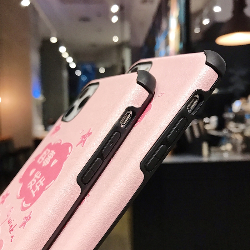 Ốp điện thoại mềm nữ tính họa tiết lợn 3D màu hồng cho iPhone 6 6s 7 8 Plus X XS XR 11 Pro Max
