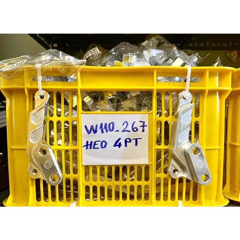 PÁT CNC HEO 4 PIS ĐỐI XỨNG cho PHUỘC WAVE S110 đi DĨA THẮNG 267mm