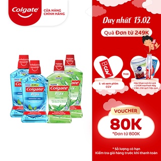 Combo 4 Nước súc miệng Colgate diệt 99% vi khuẩn Plax trà xanh và Plax bạc