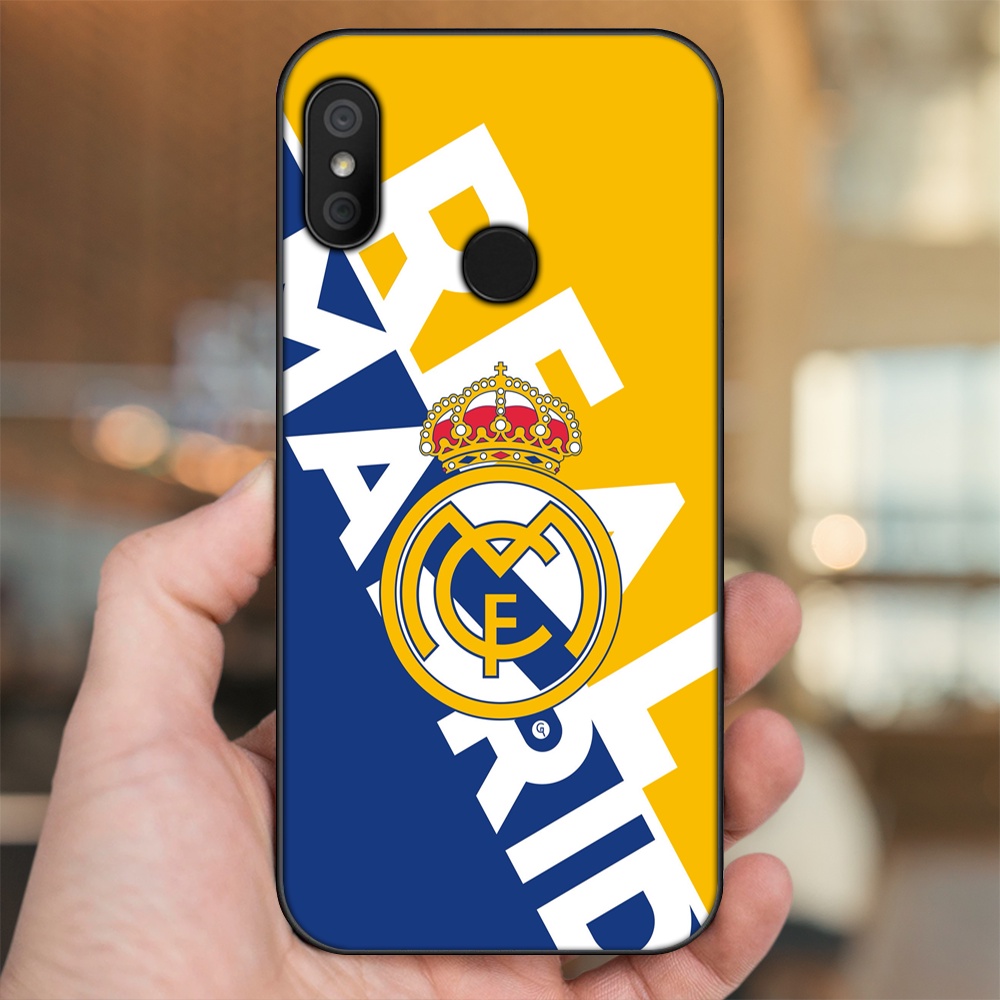 Ốp lưng Xiaomi Redmi 6 Pro, Mi A2 Lite viền đen in hình Real Madrid
