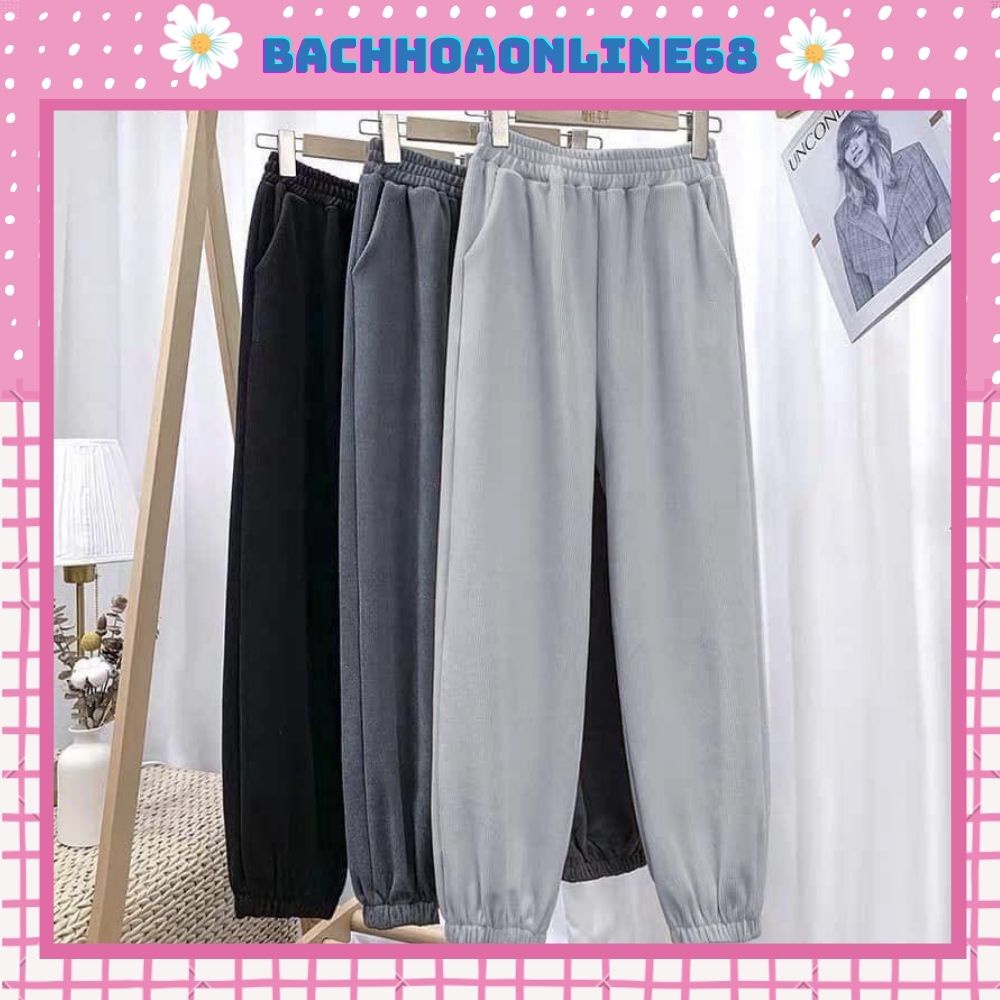Quần Jogger Nữ Ống Rộng Bom Gấu Len Tăm BACHHOAONLINE68 48