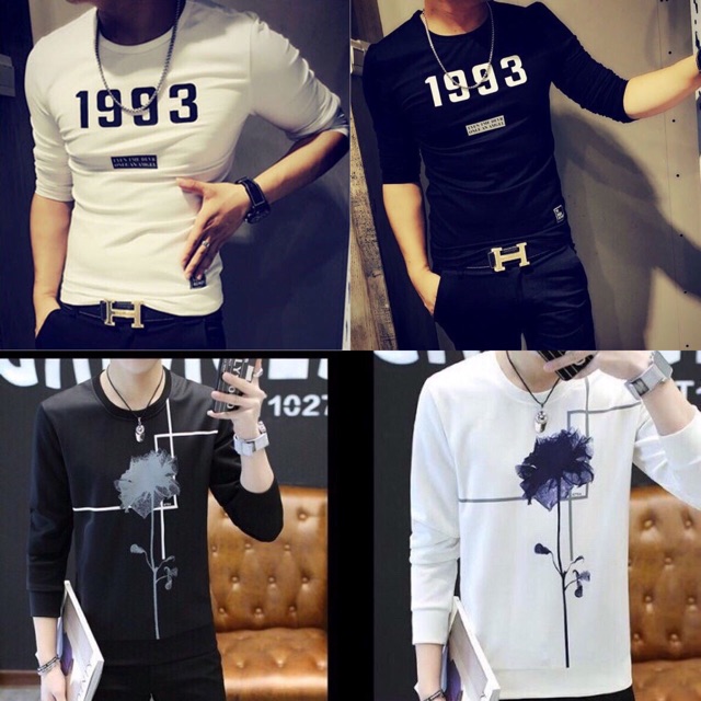 Áo thun dài tay Thu Đông phối màu thời trang | BigBuy360 - bigbuy360.vn