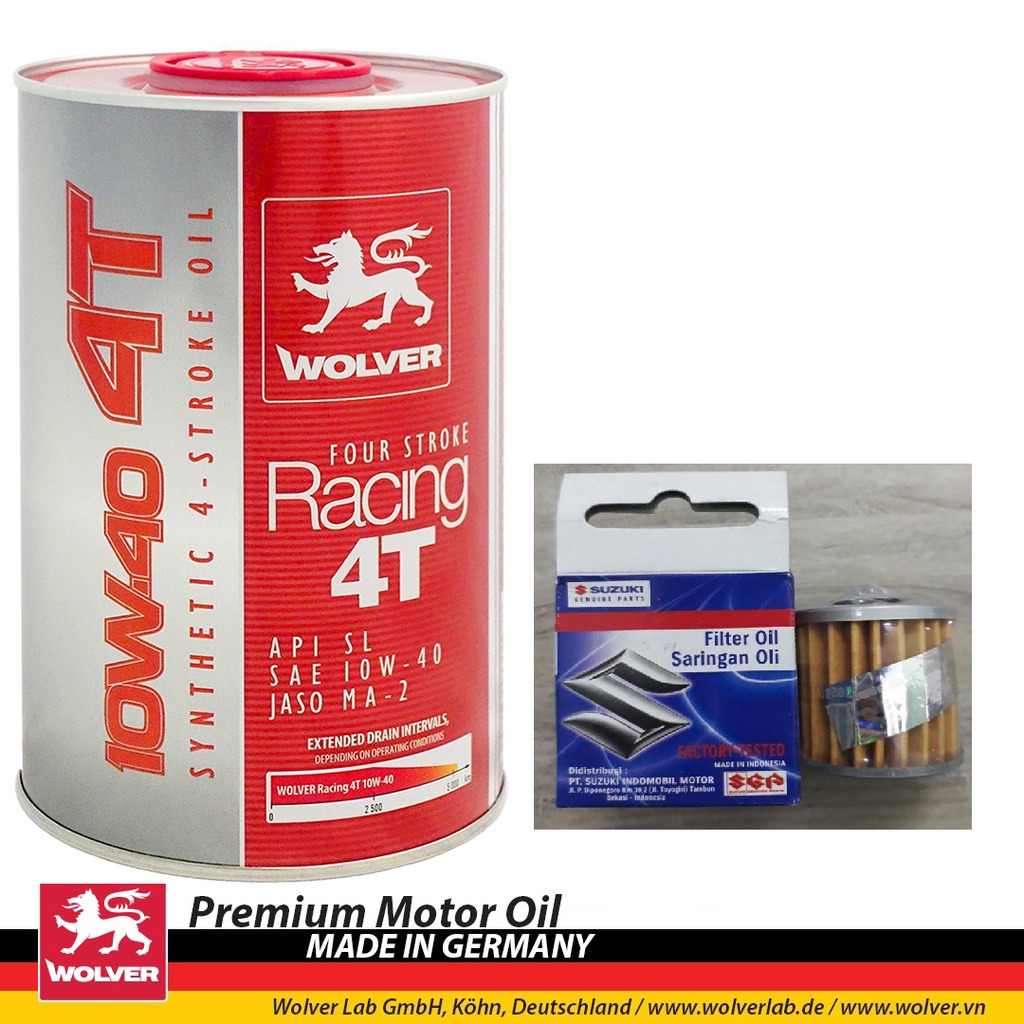[NHỚT VÀ LỌC SU] nhớt wolver racing 10w40 800ml/1L, nhớt wolver 10w40 800ml/1L và lọc indo nha mọi người