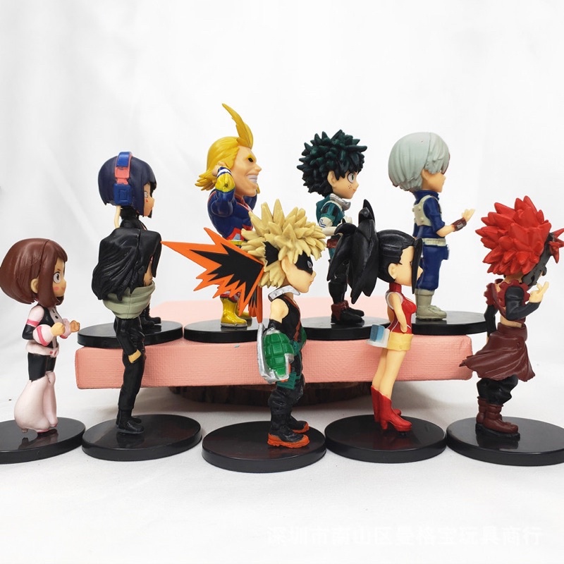 Bộ sưu tập 9 Mô hình Chibi Học viện siêu anh hùng Todoroki Shoto , Yaoyorozu Momo- My Hero Academia