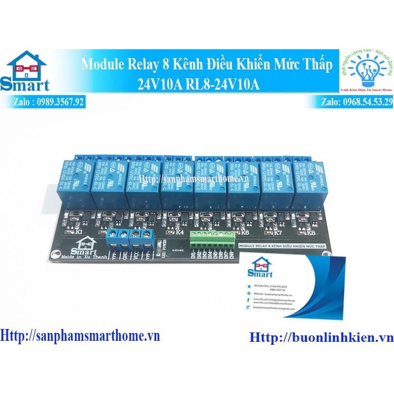 Module relay 8 kênh có opto cách ly kích mức thấp