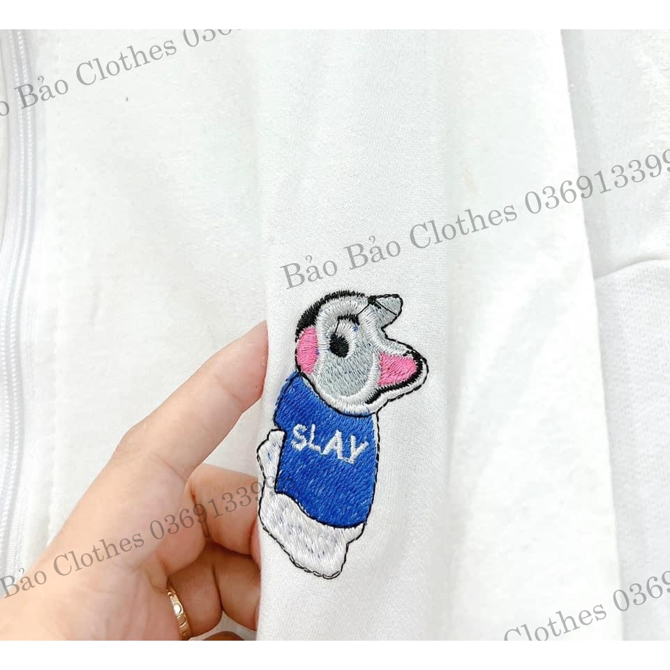 Áo Khoác Nỉ Hoodie Mũ Dáng Rộng Nam Nữ Hình Cún Sevenzia Unisex Tay Bồng Dáng Rộng