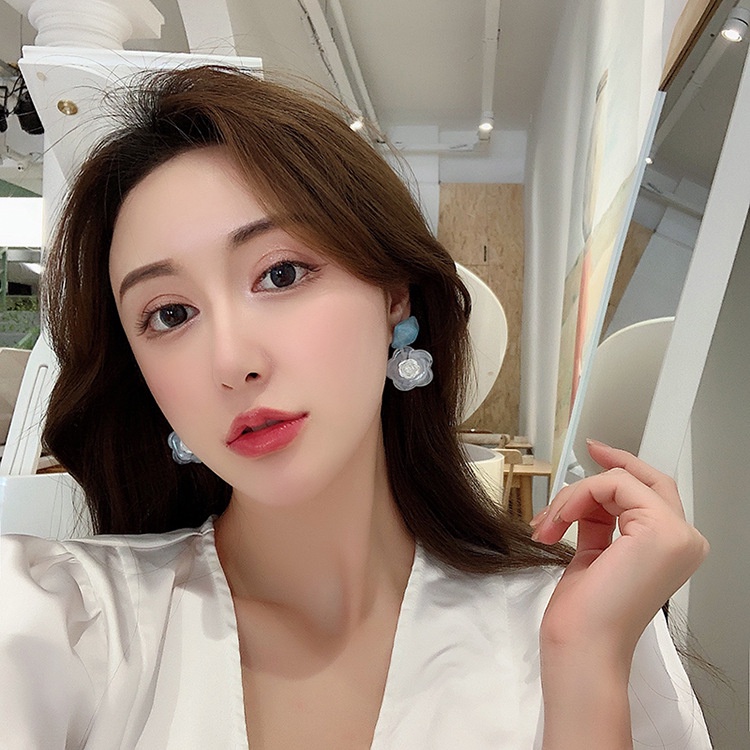 Khuyên tai kẹp không bấm lỗ chốt điều chỉnh K229 bằng hợp kim mạ vàng hình bông hoa bigsize dáng midi Leous Accessories