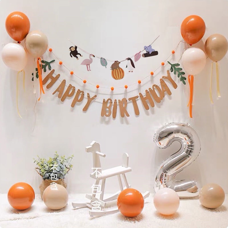 Dây Chữ HAPPY BIRTHDAY Vải Dạ Kèm Lá Đủ Màu trang trí sinh nhật