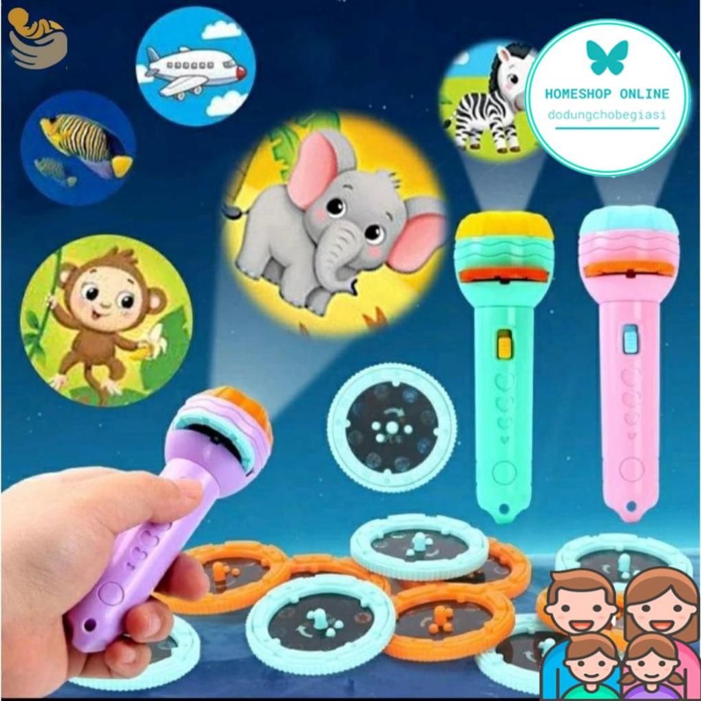 Đèn Pin Chiếu Hình 3D, Đèn Vẽ Thông Minh Có Nhiều Hình Động Vật Ngộ Nghĩnh Sắc Nét Cho Bé Shop Mẹ Mốc