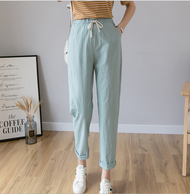(Hàng Có Sẵn) Quần Cotton Nữ Ống Rộng Size Lớn | BigBuy360 - bigbuy360.vn