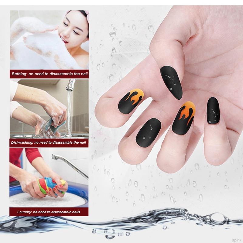 [Hàng mới về] Set 24 móng tay giả đầu tròn tiện lợi