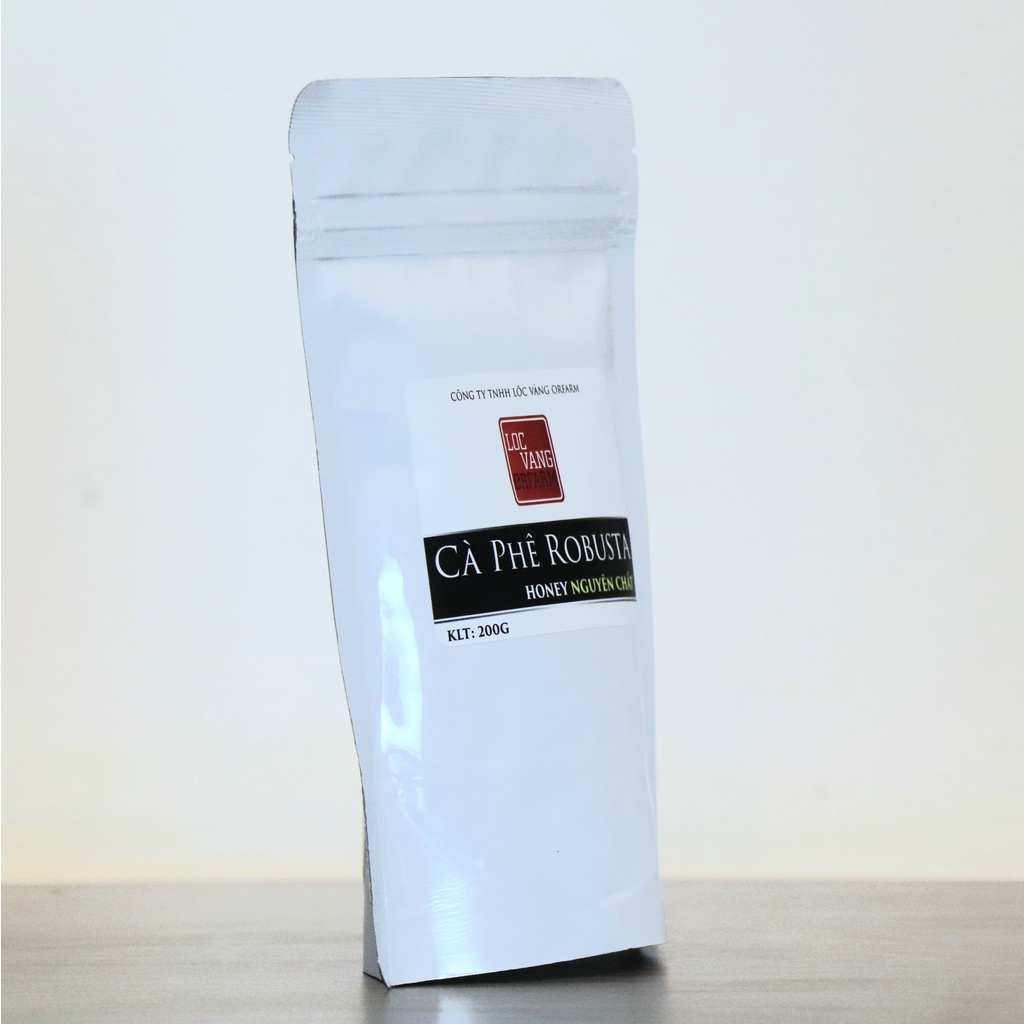 Cà phê Robusta Honey nguyên chất rang mộc 100% vị đắng hậu ngọt Pha Phin, Cold Brew, Drip gói 200g