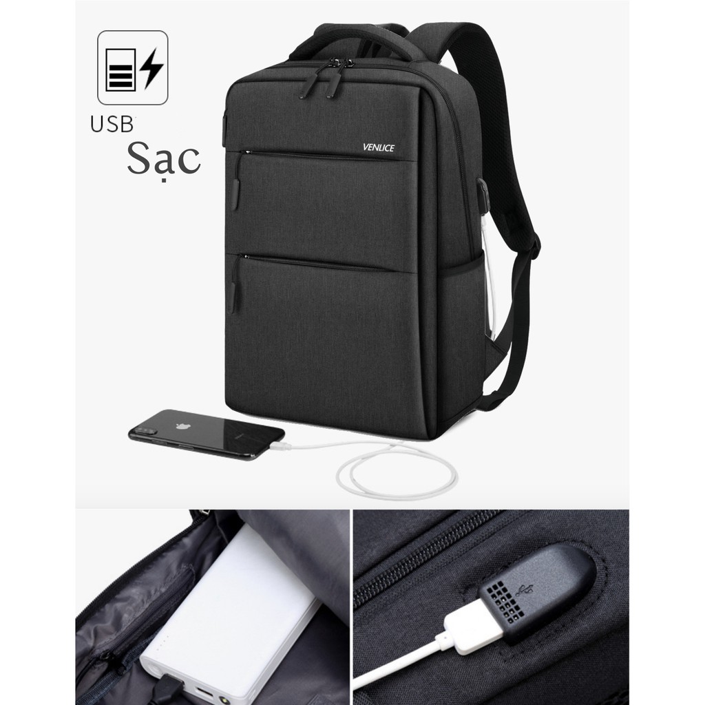 Balo nam cao cấp balo laptop 2 sọc công sở #8
