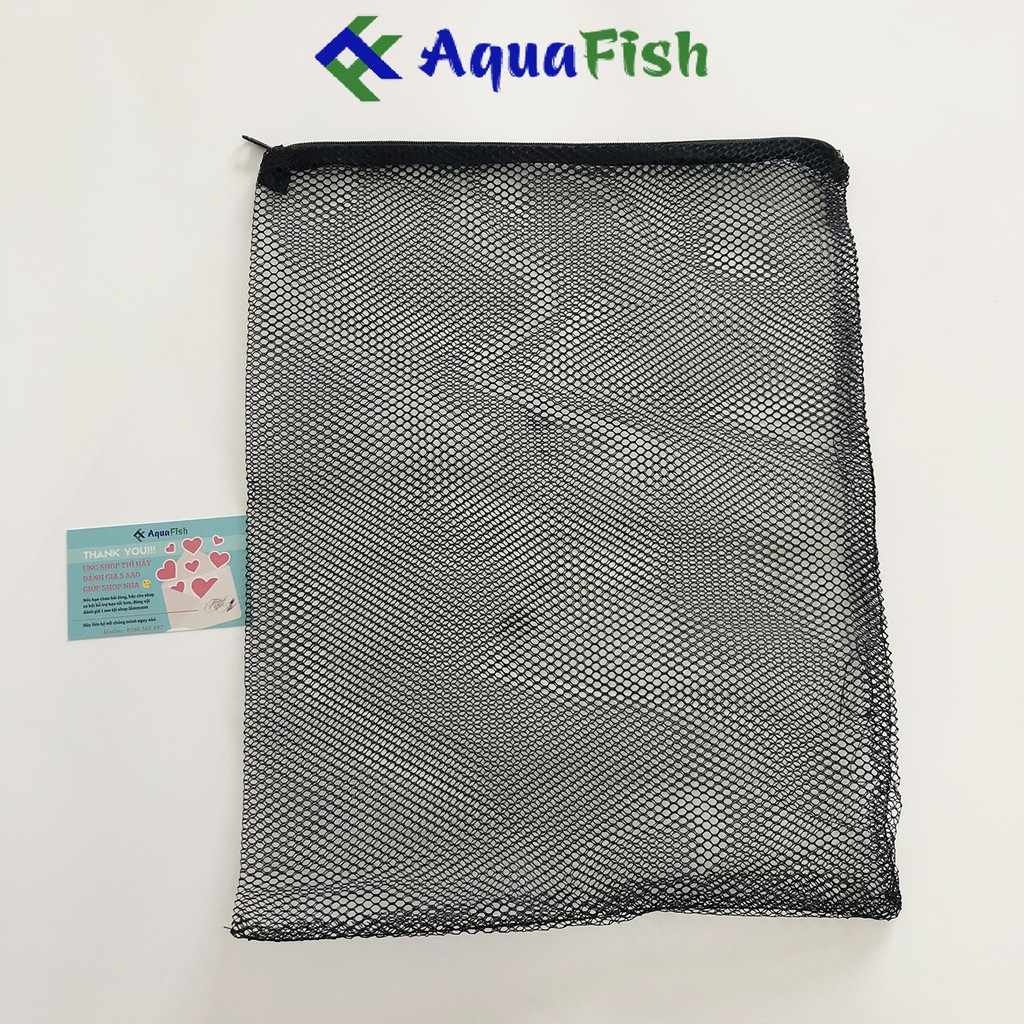 Túi Lưới Đựng Vật Liệu Lọc Cho Hồ Cá Kích Thước 40x30cm (có khóa zíp kéo tiện lợi)