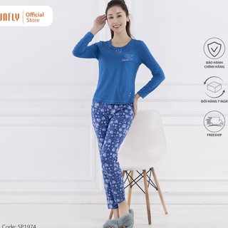 Bộ đồ mặc nhà nữ cotton SUNFLY áo dài quần dài SP1975