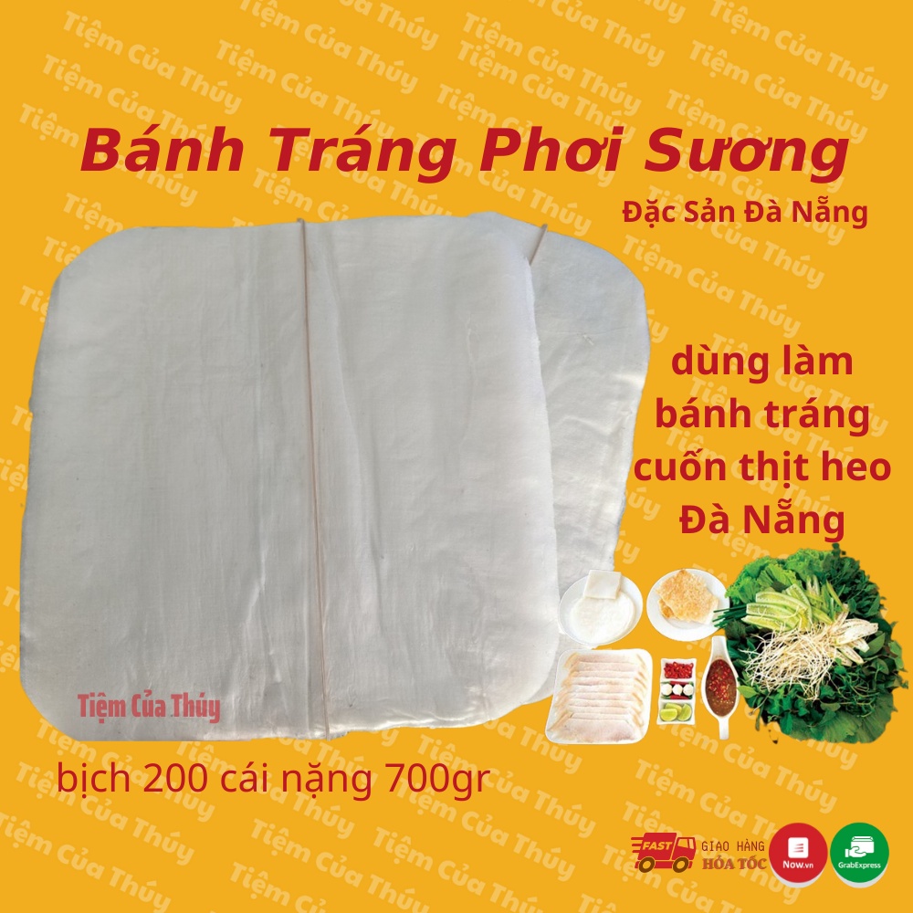 Bánh tráng phơi sương ủ lá chuối cuốn thịt heo Đặc Sản Đà Nẵng 1 bịch 200 lá bánh to đại nẵng 750gr