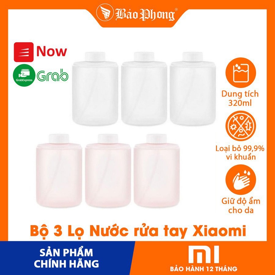 Bộ 3 Lọ Nước rửa tay Xiaomi Xiaowei dùng cho máy rửa tay tự động tạo bọt Xiaomi Mijia Xà phòng diệt sát khuẩn khô mini