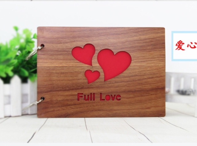 Sổ bìa gỗ làm album ảnh/scrapbook